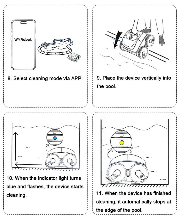 منظف ​​​​حمام السباحة الآلي اللاسلكي